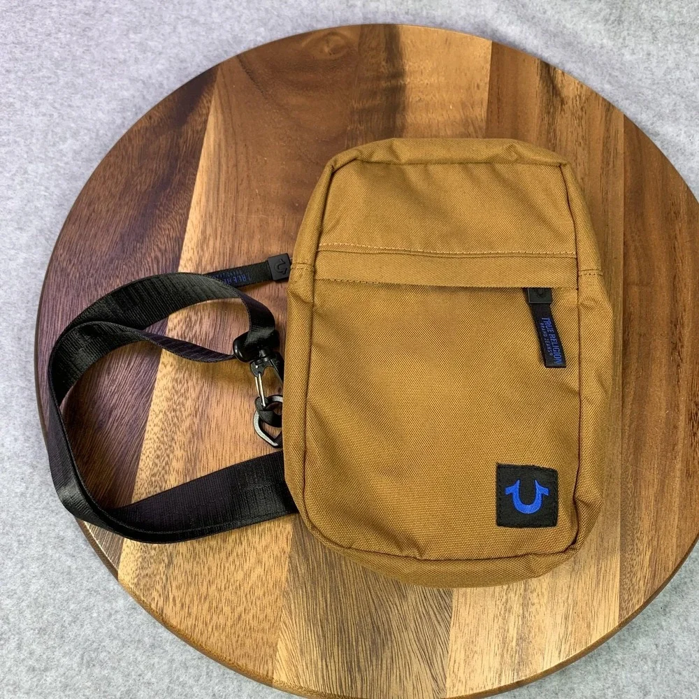 True‎ Religion Brand Jeans Crossbody Bag One Size Brown Sling Canvas Logo